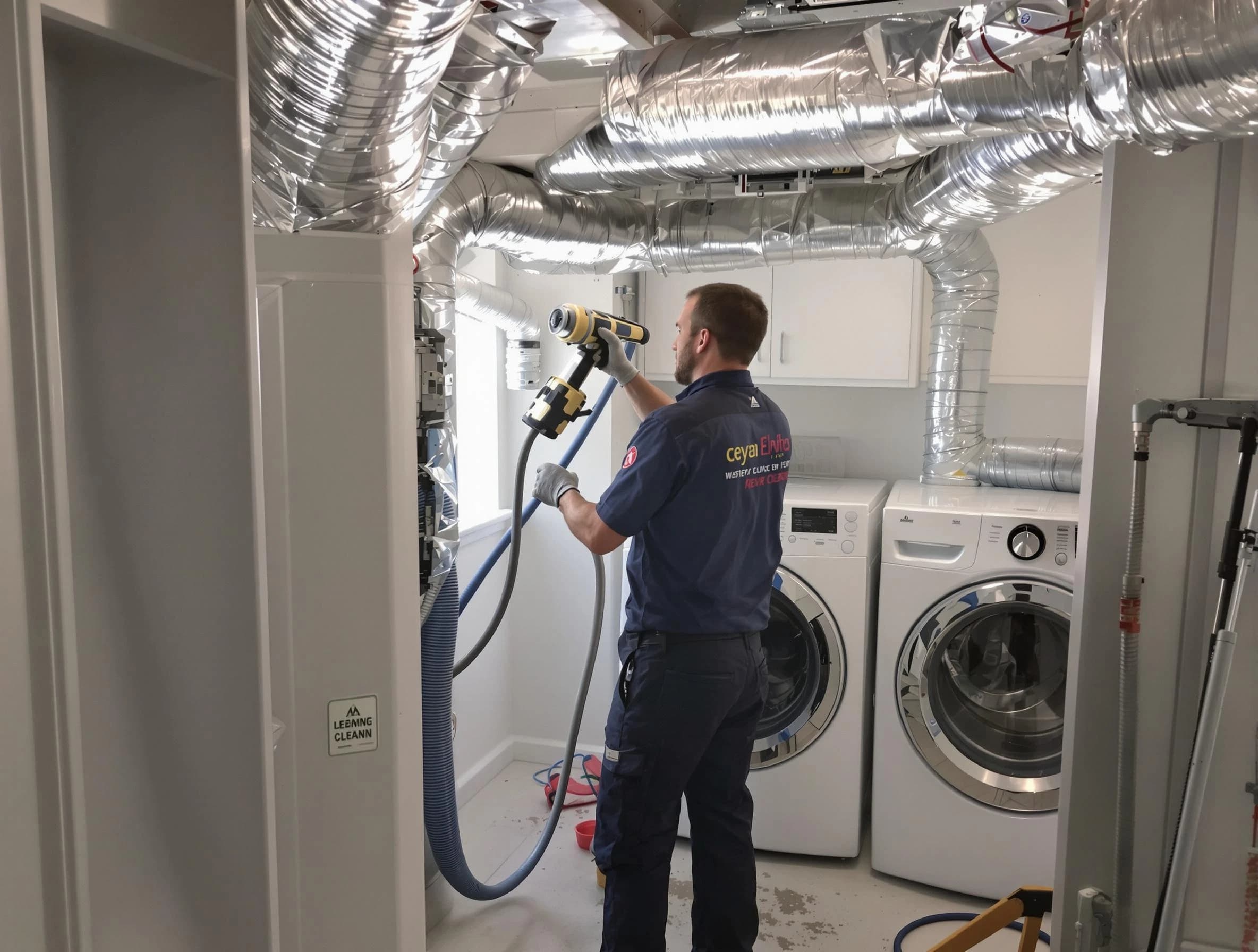 Fairmount Dryer Vent Cleaning specialist using advanced equipment for thorough duct cleaning in Fairmount