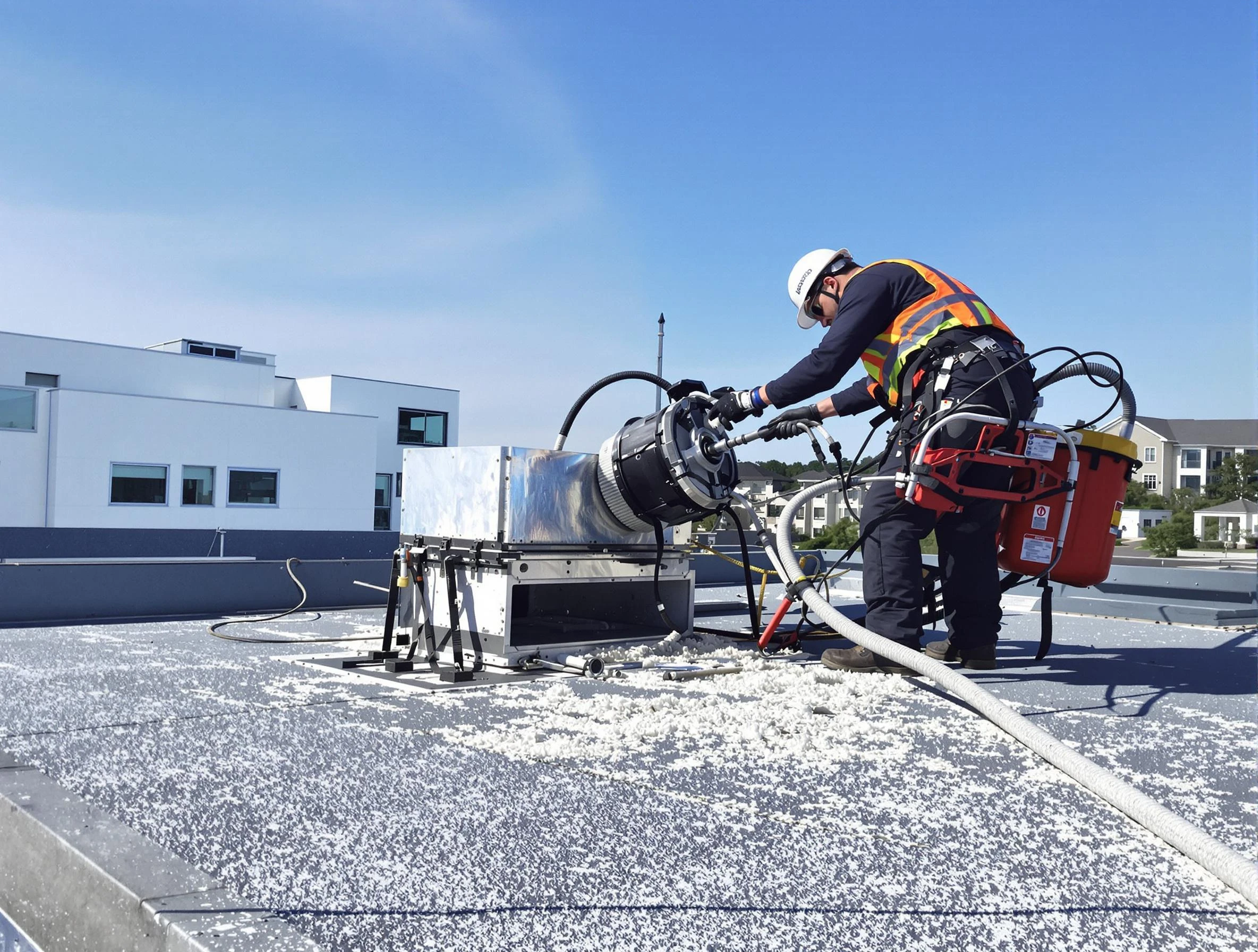 Cleaning Dryer Vent On Roof in Fairmount