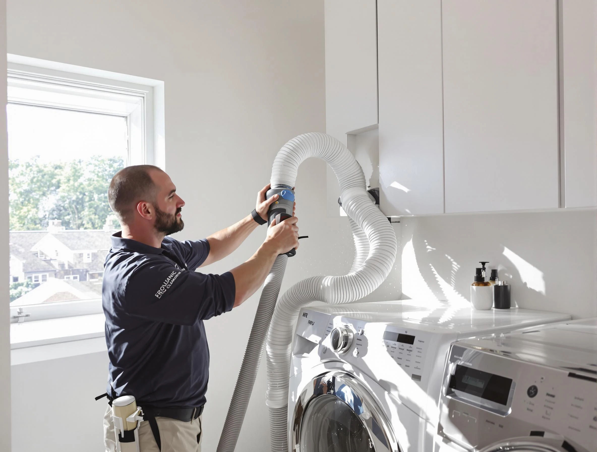 Certified Fairmount Dryer Vent Cleaning technician performing dryer vent cleaning in Fairmount