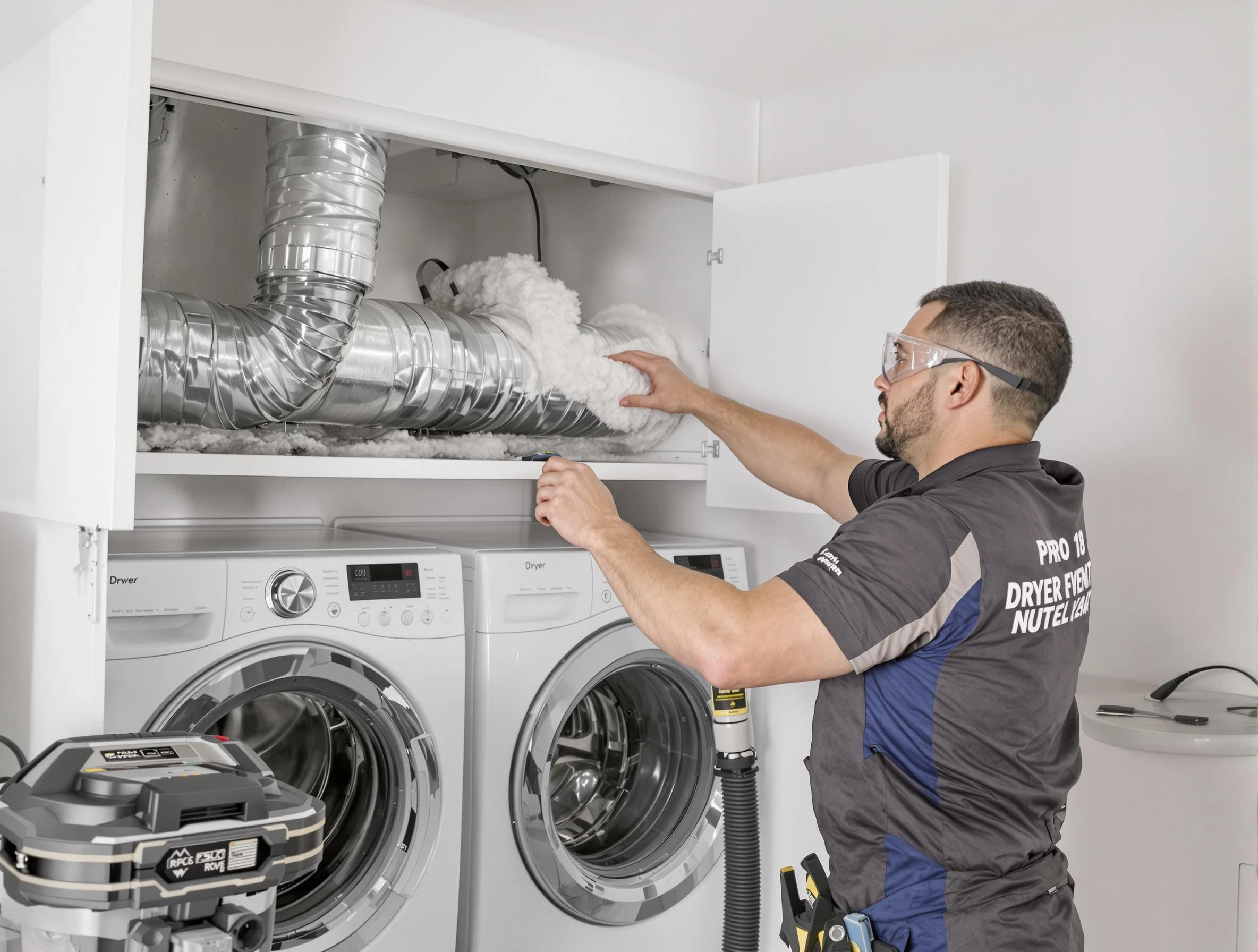 Fairmount Dryer Vent Cleaning certified technician performing specialized gas dryer vent cleaning in Fairmount