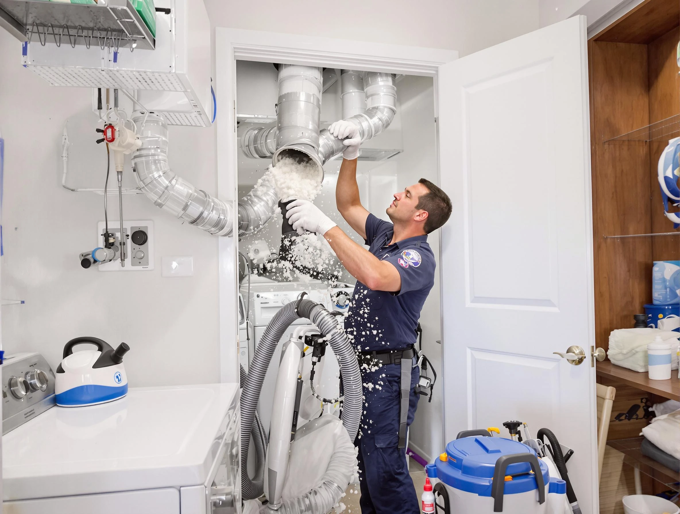 Fairmount Dryer Vent Cleaning technician delivering thorough residential dryer vent cleaning service in Fairmount